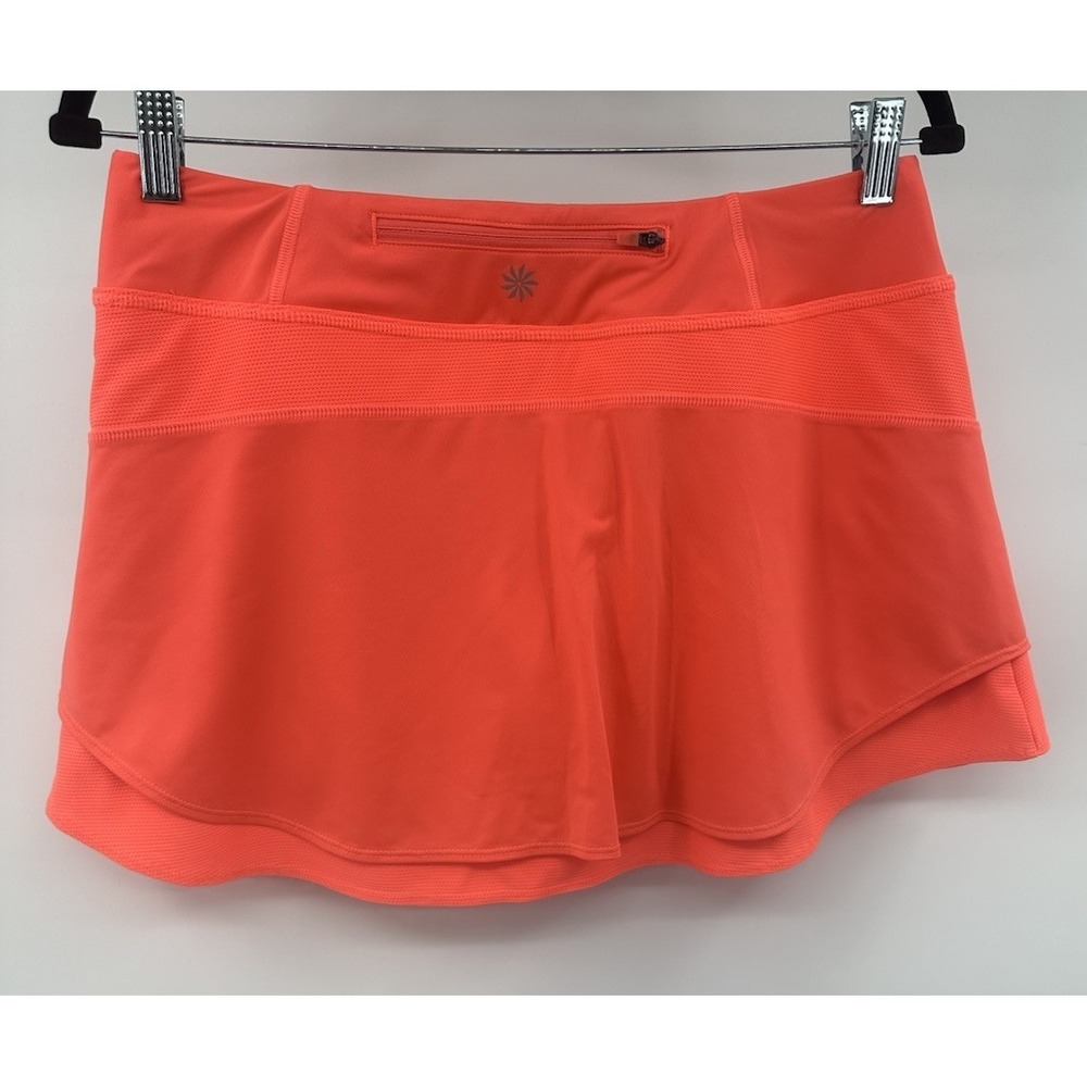Athleta Women's Tennis Golf Neon Orange‎ Active Skort Skirt Pockets Size Medium - Picture 4 of 9